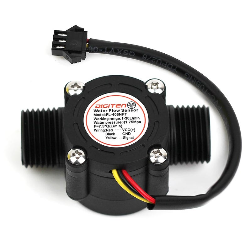 SENSTREE G1/2 ’’ Flow Hall Sensor with NPT Thread, 1-30L/Min Flow Meter, Flowmeter Counter, Arduino, Raspberry Pi, and Reverse Osmosis Filter Compatible - Image 1